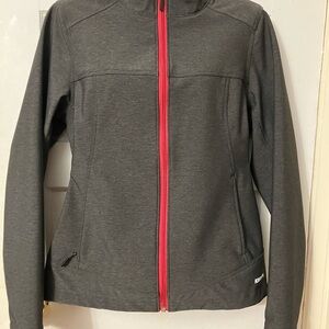 Women's Gray Jacket with Red Accents